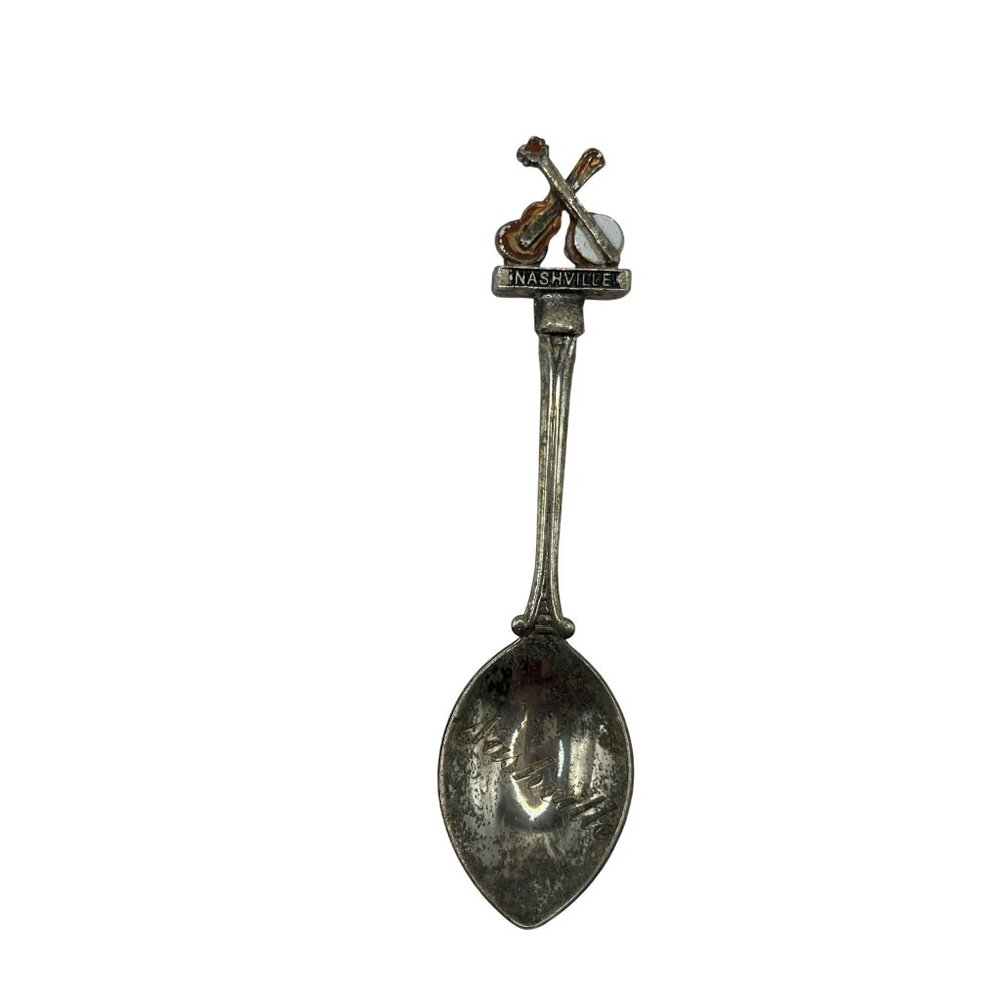 Vintage Nashville Collectible Souvenir Spoon With Musical Instrument Design B54